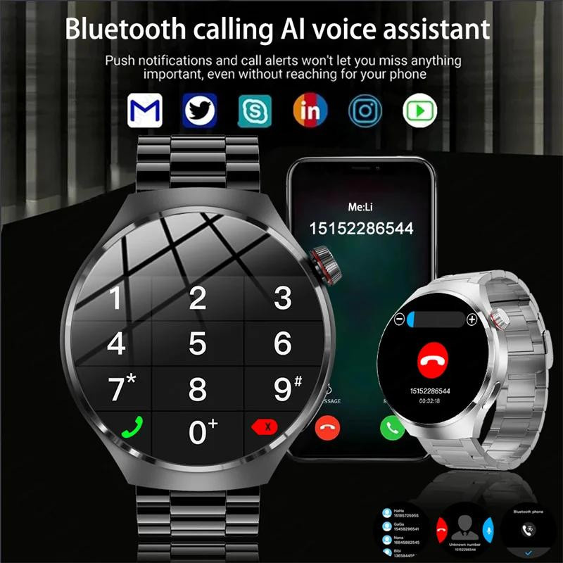 Zodvboz Smartwatch, Edelstahl, Schwarz, Herren - Bild 2