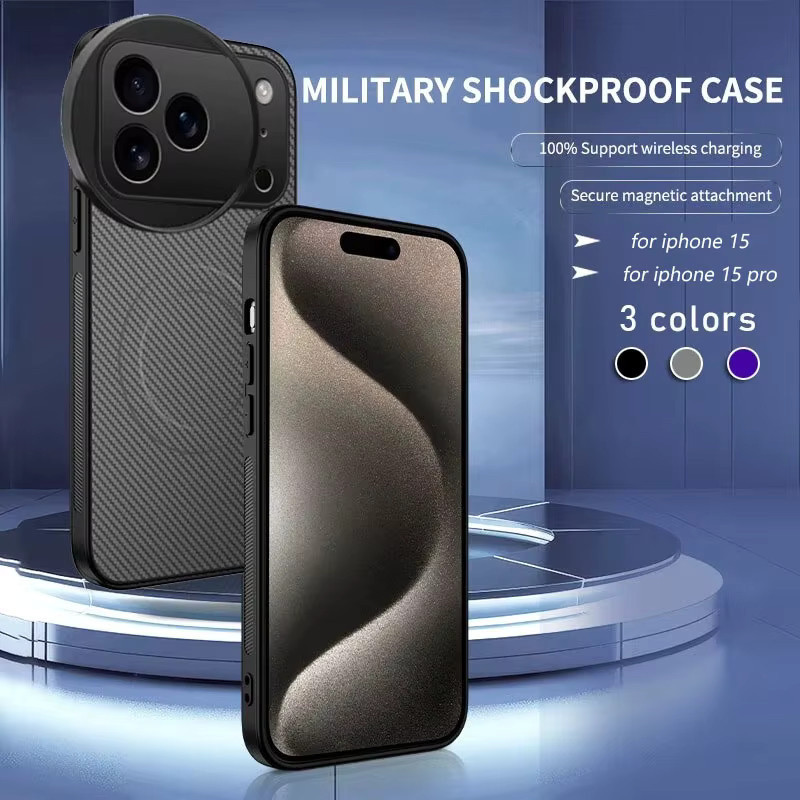 luxuglow Magnetische iPhone 15 Pro Max Handyhülle in Schwarz mit 58 mm Filterhalterung und MagSafe Unterstützung - Bild 2