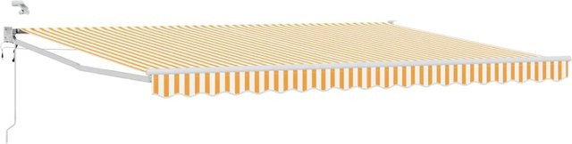 vidaXL Elektrische Ausziehbare Markise mit Motor in Gelb und Weiß, B x H: 4 x 3 m - Bild 1