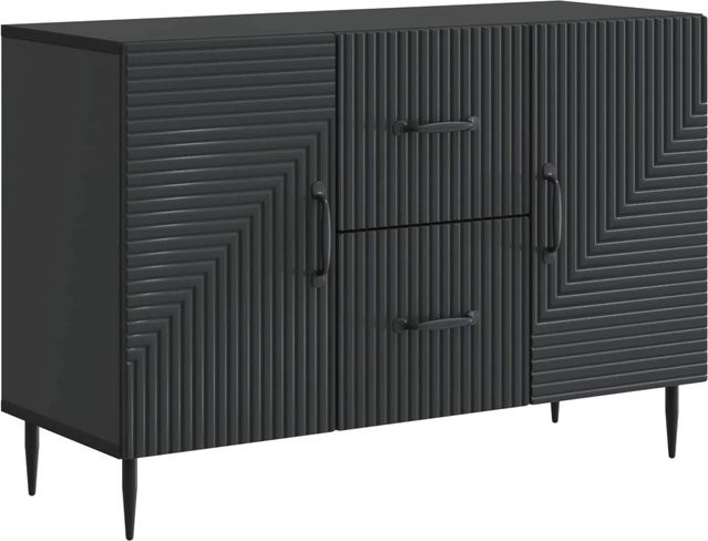 vidaXL Sideboard Modern Schwarz Matt B/T/H: 89 x 34,5 x 60 cm - Bild 1