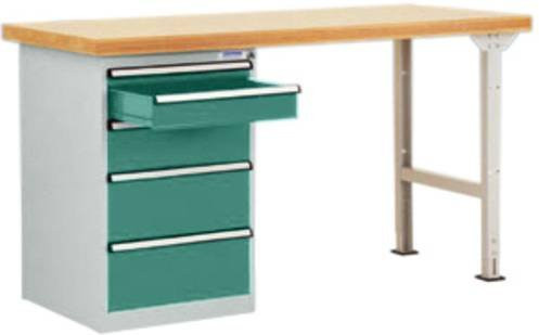 Manuflex Werkbanksystem WC5079.0001 in Grau und Grün aus Stahl und Gummi, B/T/H: 300 x 200 x 80 cm - Bild 1