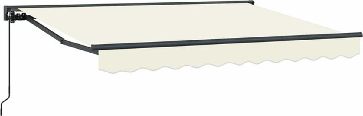Manuell einziehbare Markise von vidaXL in Creme mit B: 250 cm und H: 200 cm - Bild 1