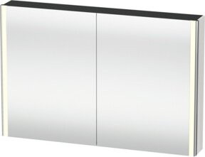 Duravit XSquare Universal-Spiegelschrank in Tau supermatt mit 2 Türen, LED-Beleuchtung, Sensor-Schalter und Steckdose für Rasierer, B/H/T: 120 x 80 x 15,5 cm - Bild 1