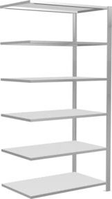 Schulte Anbauregal Büro-Steckregal MULTIplus150 mit 6 Fachböden und Mittelanschlag, Farbe: Lichtgrau, B/T/H: 200 x 100 x 60 cm - Bild 1