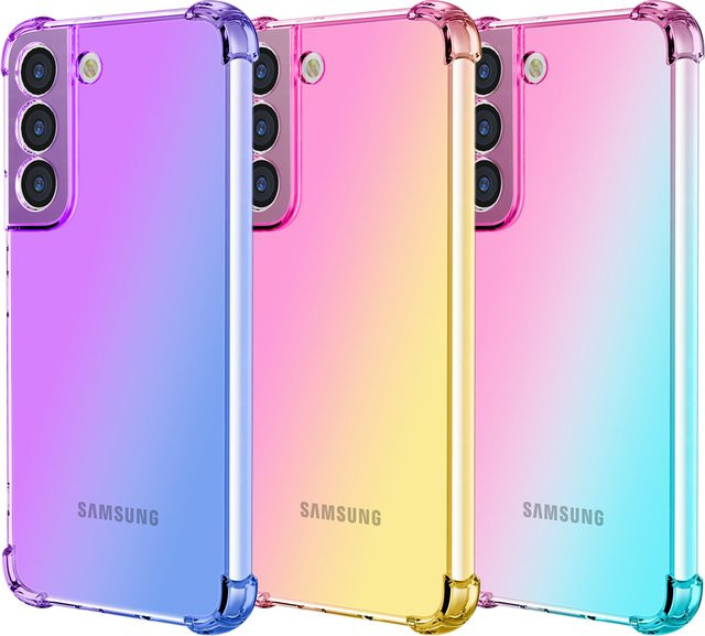 Stoßfeste TPU-Schutzhülle mit Gradient-Airbag-Design für Samsung Galaxy S26 Ultra S25 Edge S24 S23 FE S23 S22 Plus S21 in Pink und Gold - Bild 1