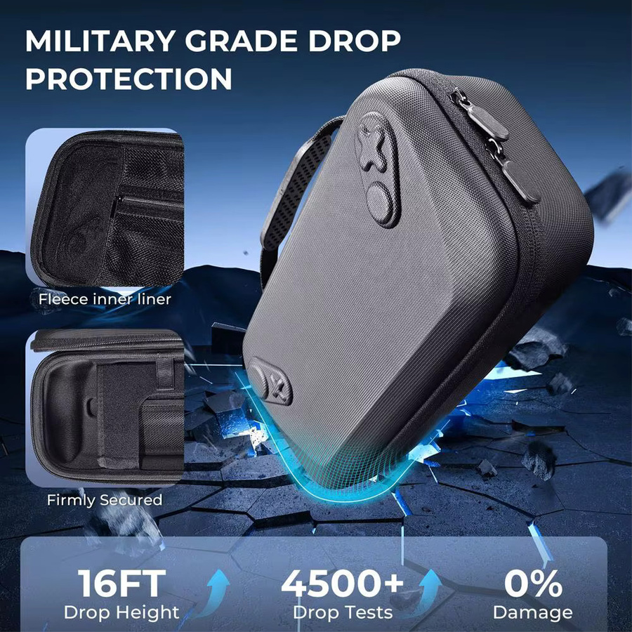 Universelles Hardcase für Asus ROG Ally X und Xbox Handheld Maschinen, Tragbare Zipper Tasche mit Tragegriff, Schwarz - Bild 4