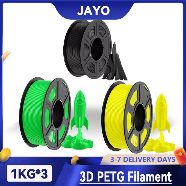 JAYO 3er Pack 3D PETG Filament 1,75mm für FDM Drucker - Bild 1