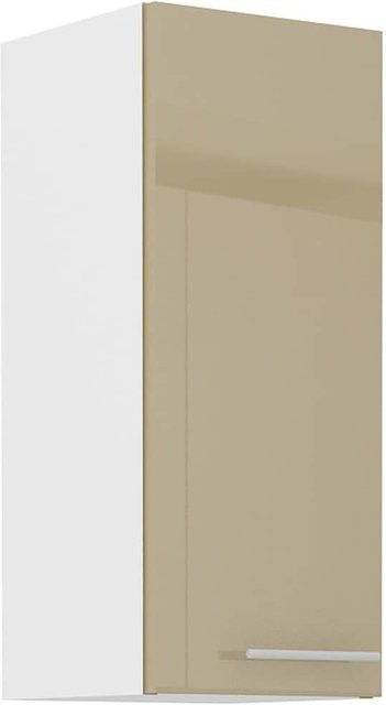 Küchen Hängeschrank Lara in Cappuccino Beige Hochglanz mit 2 Einlegeböden - Bild 1