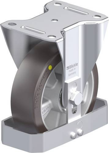 Blickle Stahlblech-Bockrolle 160K-AS-FS in Silber/Grau mit 160 mm Rad-Durchmesser und 400 kg Tragfähigkeit - Bild 1