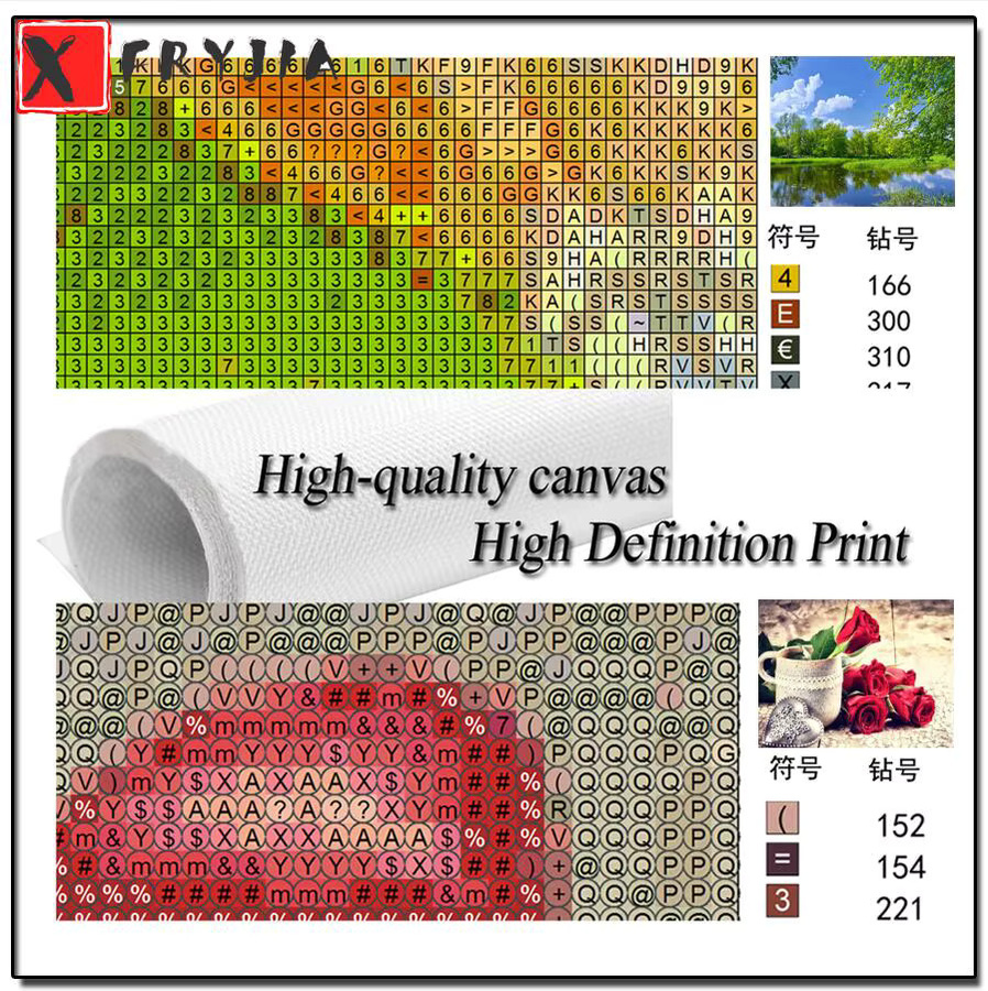 XFRYJIA Diamant-Gemälde Modernes Wandelndes Schloss 5D-Kreuzstich Mosaik Stickerei in Multicolour B/H: 30,0 x 20,0 cm - Bild 3
