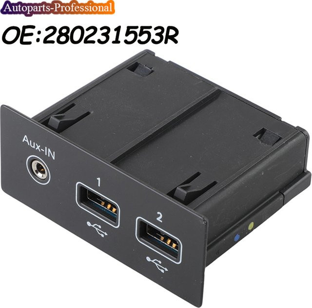 USB- und AUX-Buchsen Set für Renault Clio Mk5 (Baujahr 2019-2021) in Schwarz - Bild 1