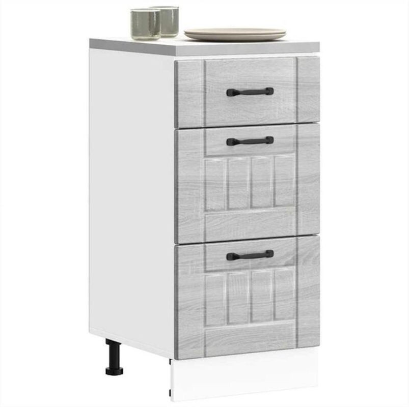Küchenunterschrank Lucca von Vidaxl in Grau im Landhausstil aus Holzwerkstoff, B: 81,5 cm, H: 46 cm, T: 40 cm - Bild 1