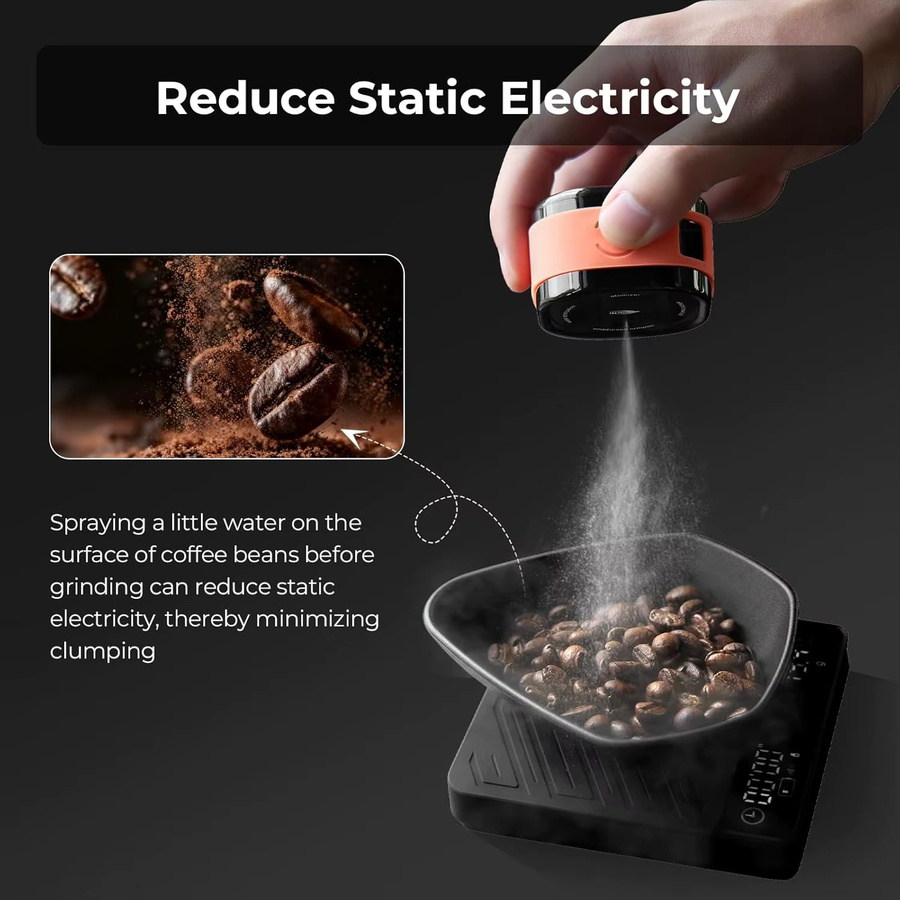 IKAPE Kaffeebohnenzerstäuber antistatische automatische Sprühflasche in Weiß, 20 ml - Bild 3
