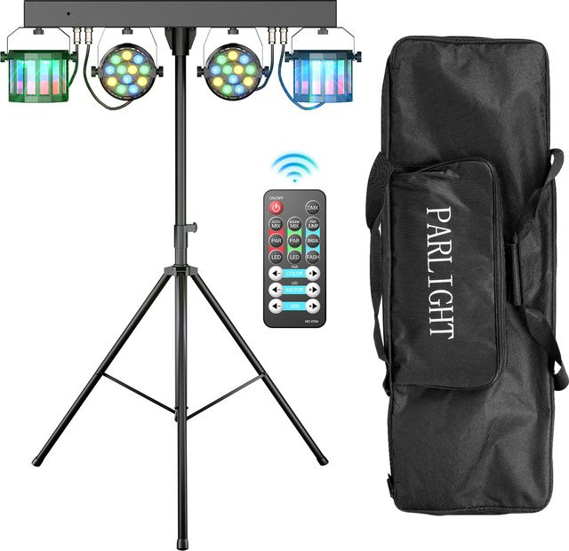 Datewink 60W RGBW LED Par Licht mit DMX-Steuerung und Kombination Halterung, Schwarz - Bild 1