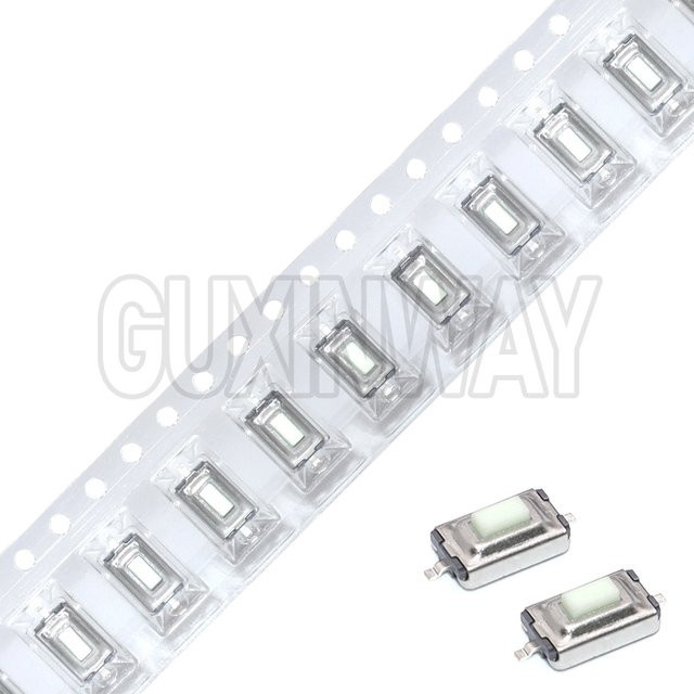 GUXINWAY Rollen-Taktschalter 100 Stück, taktile SMD 2-Pin Drucktastenschalter, B/T/H: 3 x 6 x 2,5 mm - Bild 1