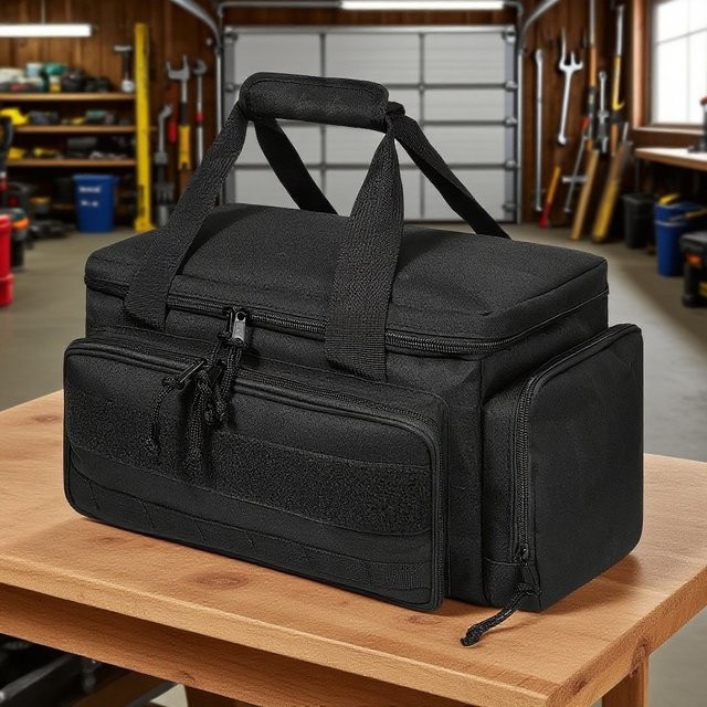 Robuste taktische Werkzeugtasche 14 Zoll in Schwarz als multifunktionaler Arbeitsorganizer für Handwerker mit rutschfester Basis, B/T/H: 36,7 x 21,5 x 20,5 cm - Bild 1
