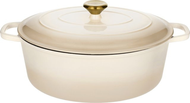 SILVERCREST Premium-Gusseisenbräter aus emailliertem Gusseisen in Beige mit 7,1 l Volumen - Bild 1