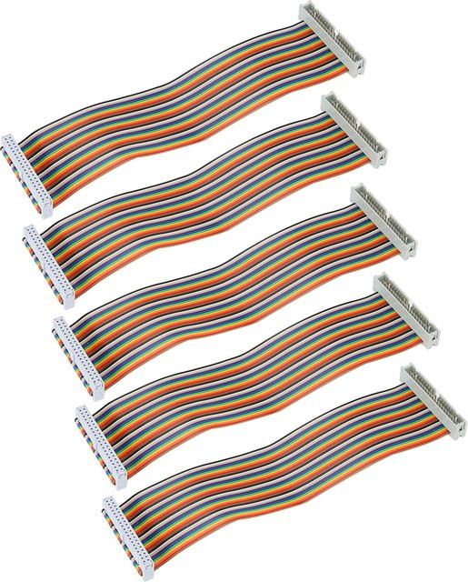 5er Set GPIO Kabel für Raspberry Pi Männlich zu Weiblich 40pin Mehrfarbig Länge: 20 cm - Bild 1