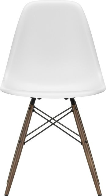 Vitra DSW Eames Plastic Side Chair in Weiß aus Kunststoff und Holz - Bild 1