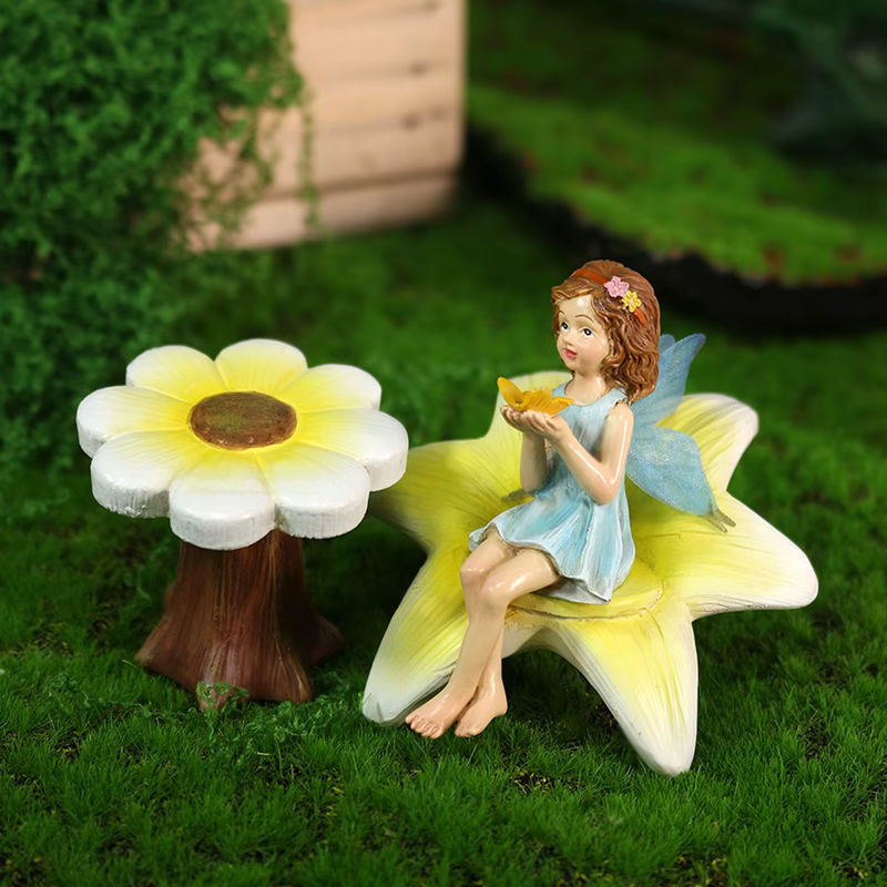 3-teiliges Blumenfee-Set aus Kunstharz, mehrfarbige florale Dekoration für Wohnzimmer und Schlafzimmer - Bild 3