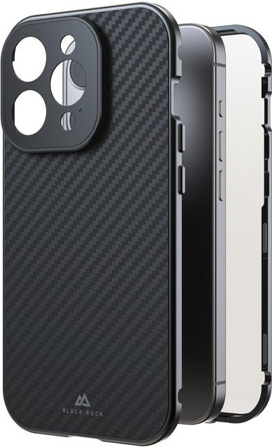 Apple iPhone 15 Pro Handyhülle Cover 360° Glass in Real Carbon Black - Bild 1