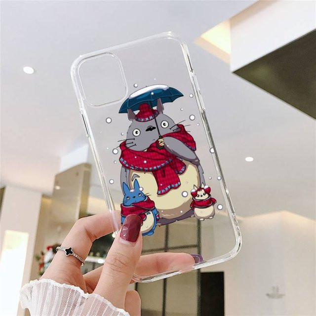 Transparente Handyhülle mit Ghibli Totoro und Chihiro Motiv für iPhone Modelle - Bild 1