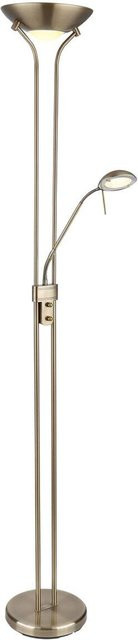 GLOBO LED Deckenfluter Stehlampe aus Metall in Altmessing und Gold, dimmbar, Höhe: 180 cm, Breite: 25,5 cm, Tiefe: 25,5 cm - Bild 1