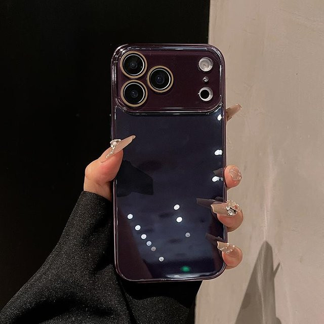 Luxus Handyhülle aus gehärtetem Glas mit Kristall-Linsenschutz für iPhone 17 16 15 14 13 12 11 Pro Max Plus in Violett - Bild 1