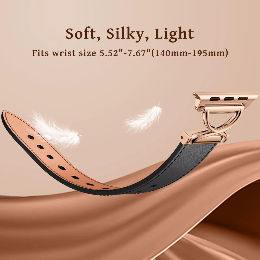 Uhrenarmband Leder, Damen, Edelstahl - Bild 4