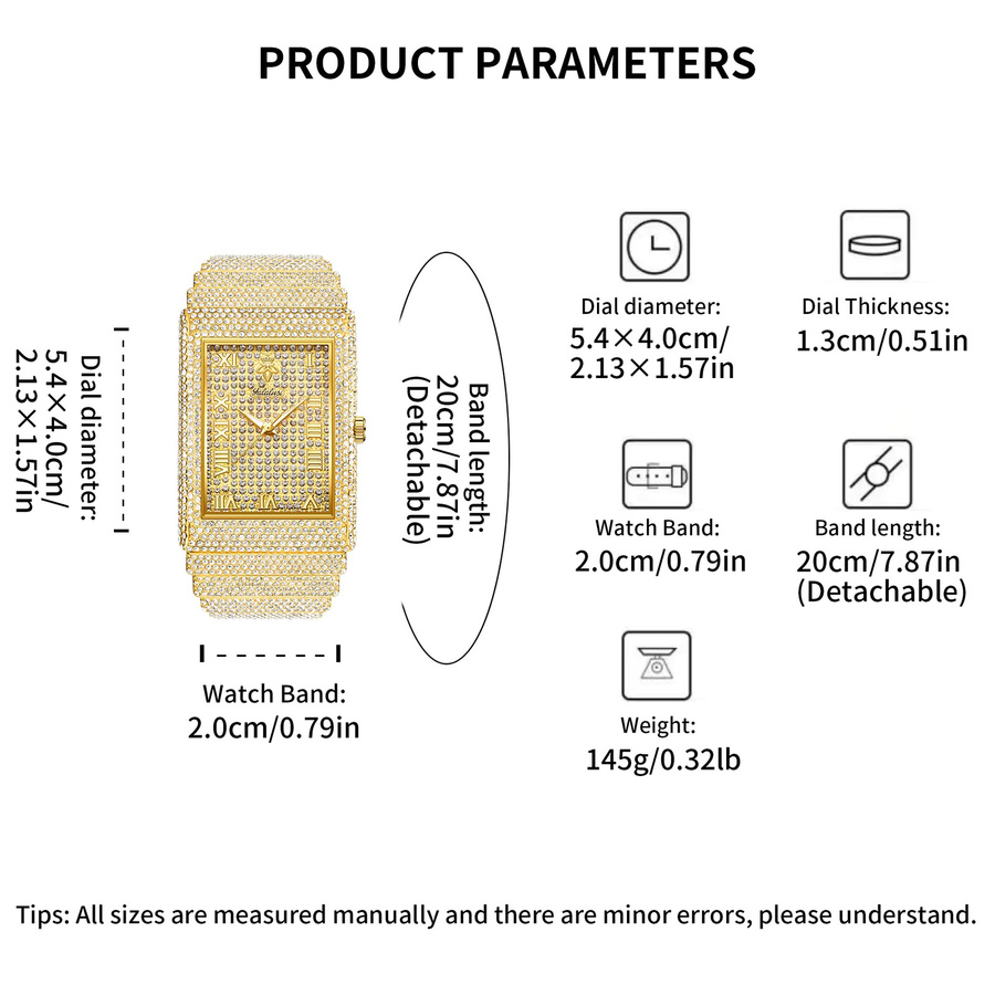 YaLaLuSi Armbanduhr, Quarz, Edelstahl, Gold, Herren - Bild 4