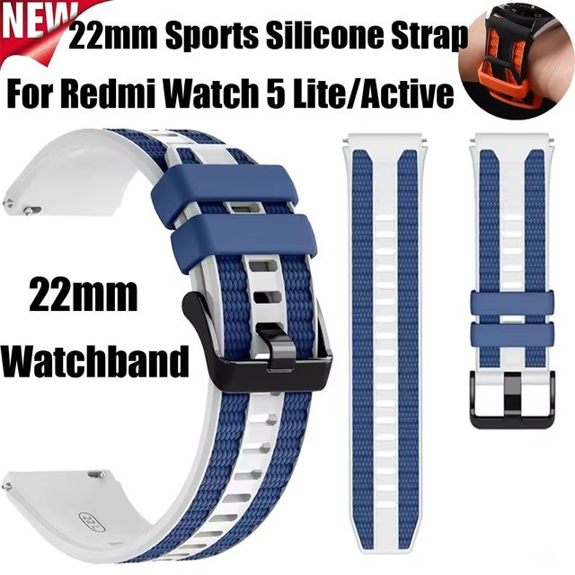 Uhrenarmband Silikon, 22 mm, zweifarbig, Unisex - Bild 1