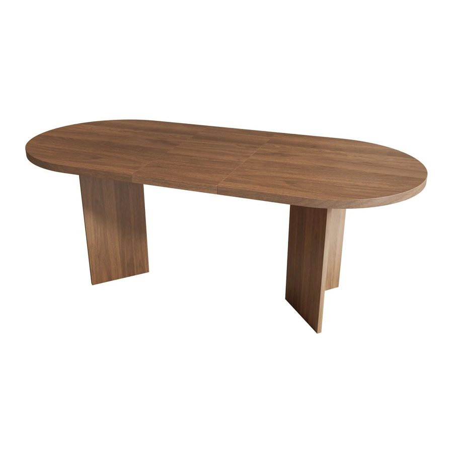 Merax Esstisch Modern mit abgerundeten Ecken in Braun, B/T: 200 x 90 cm - Bild 2