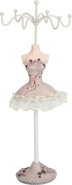 Neoglint Schmuckständer für Kleider und Halsketten in Pink mit floralem Shabby Chic Design aus Keramik - Bild 1