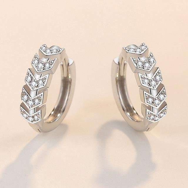 Ohrring 925 Silber, Kristall, Zirkonia, Damen, grau - Bild 1