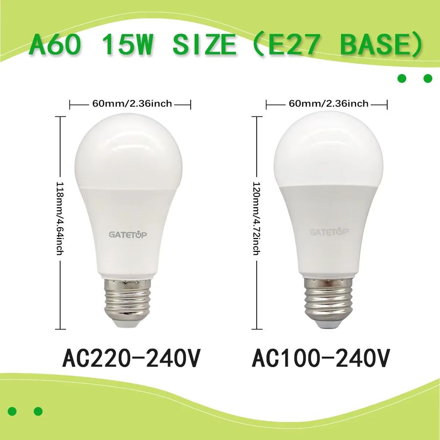 Gatetop LED Lampe E27 mit 15W und Daylight 4000K für Wohnzimmer und Tischleuchten - Bild 2