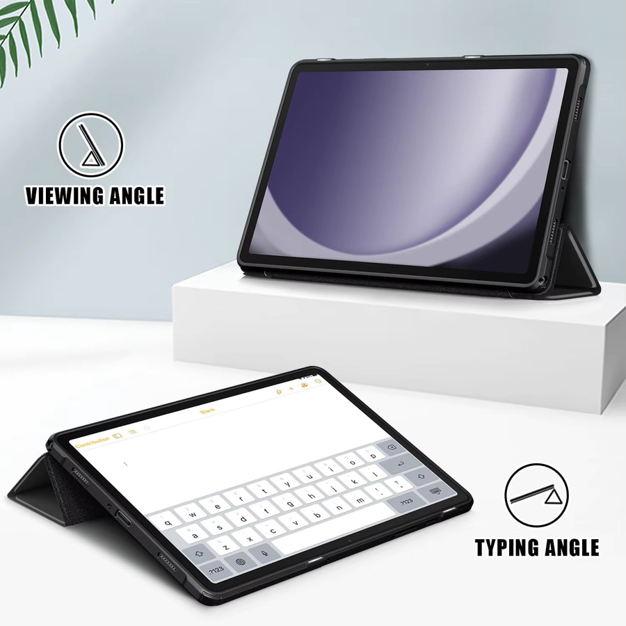 Einfarbige Acryl-Hartschalenhülle für Samsung Galaxy Tab A9 und Tab A11 8,7 Zoll mit weichem TPU-Rahmenschutz, schlankes und leichtes Tablet-Case in Schwarz oder Weiß - Bild 3