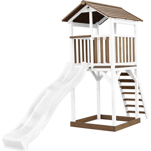 Axi Beach Tower Spielturm Braun-Weiß mit weißer Rutsche B/H/T: 111,2 x 241,9 x 349 cm - Bild 2