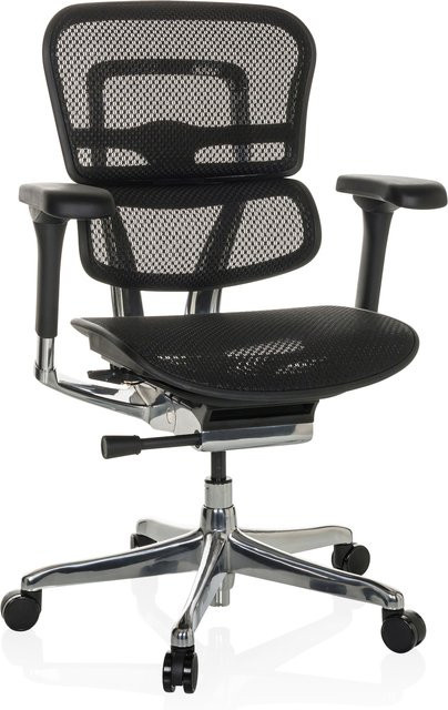hjh OFFICE Luxus Chefsessel ERGOHUMAN BASE GEN2 in Schwarz mit Netzstoff und Armlehnen, höhenverstellbar - Bild 1