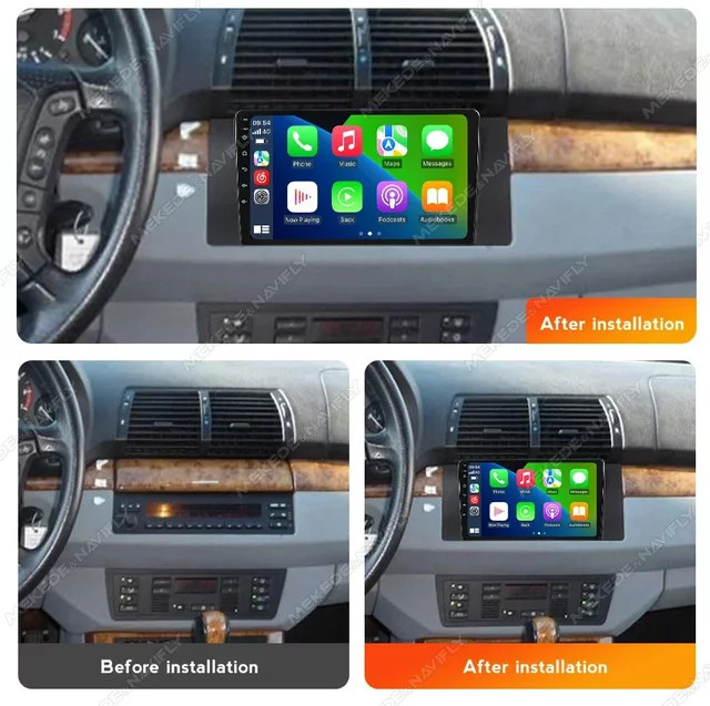 NAVIFANS Android 14 Autoradio für BMW 5 E39 (1996 - 2003) und E53 X5 M5 mit CarPlay, GPS und WLAN, Schwarz - Bild 1