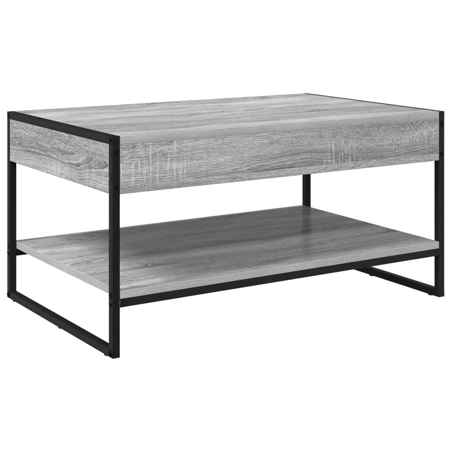 vidaXL Couchtisch in Grau Sonoma, rechteckiger Couchtisch aus Holzwerkstoff und Metall, B/T/H: 80 x 50 x 40 cm - Bild 2