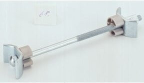 Hettich AVB 5 Beschlag aus verzinktem Stahl und Kunststoff in Silber/Grau, 150 mm - Bild 1
