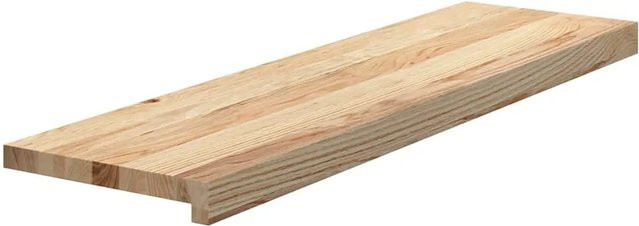 vidaXL Treppenstufen aus Massivholz Eiche, 8 Stück, Unbehandelt, Farbe: Beige/Braun, B/T/H: 90 x 30 x 2 cm - Bild 1