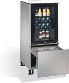 C+P Kühlschrank-Caddy Asisto mit Abfallsammler, Weißaluminium, H: 115,0 cm, B: 50,0 cm, T: 60,0 cm - Bild 1