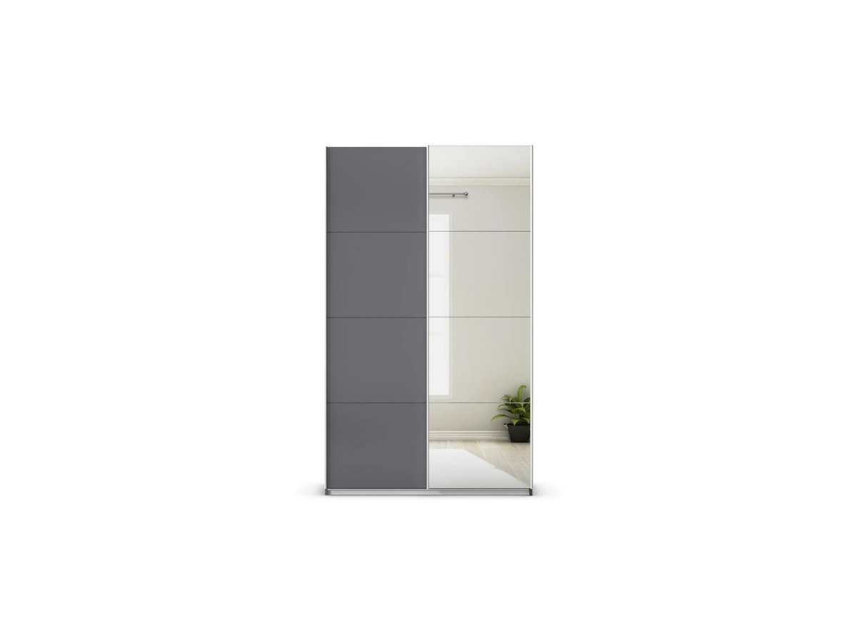 RAUCH ORANGE Quadra Schwebetürenschrank mit Spiegelelementen in Grau, B/H: 136 x 230 cm - Bild 3