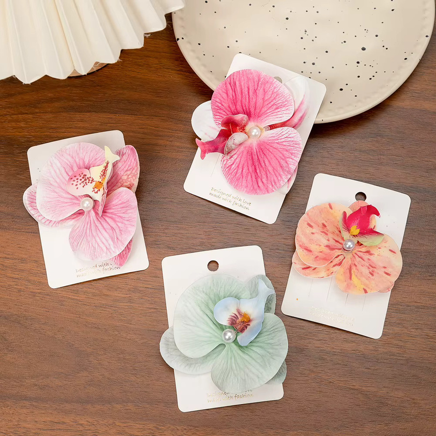 QueenBaby Haarspangen, Orchideenblume, Perle, Damen, Mädchen - Bild 2