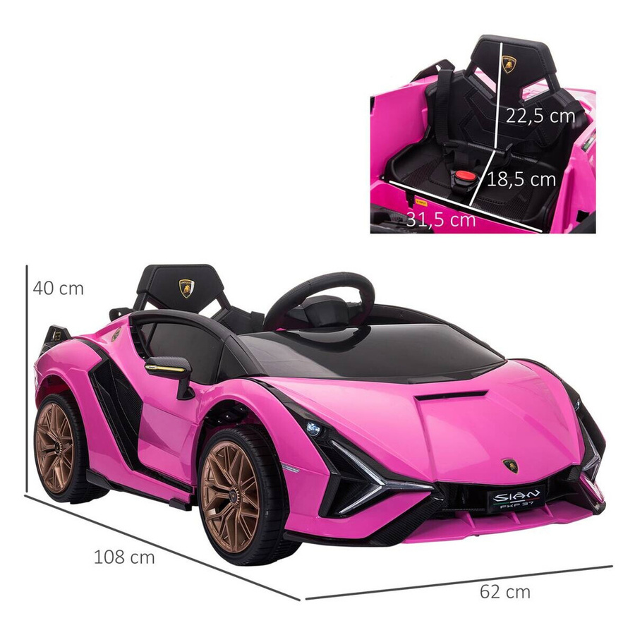HOMCOM Kinderauto Elektro SUV, Pink, mit Fernbedienung, Licht und Musik, ab 3 Jahre - Bild 4