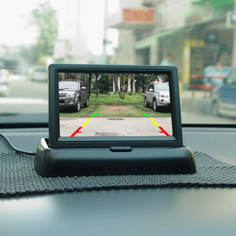 QXNY Rückfahrkamera mit LCD-Anzeigemonitor in Schwarz mit Nachtsicht und Weitwinkel für Auto und Fahrzeug - Bild 2