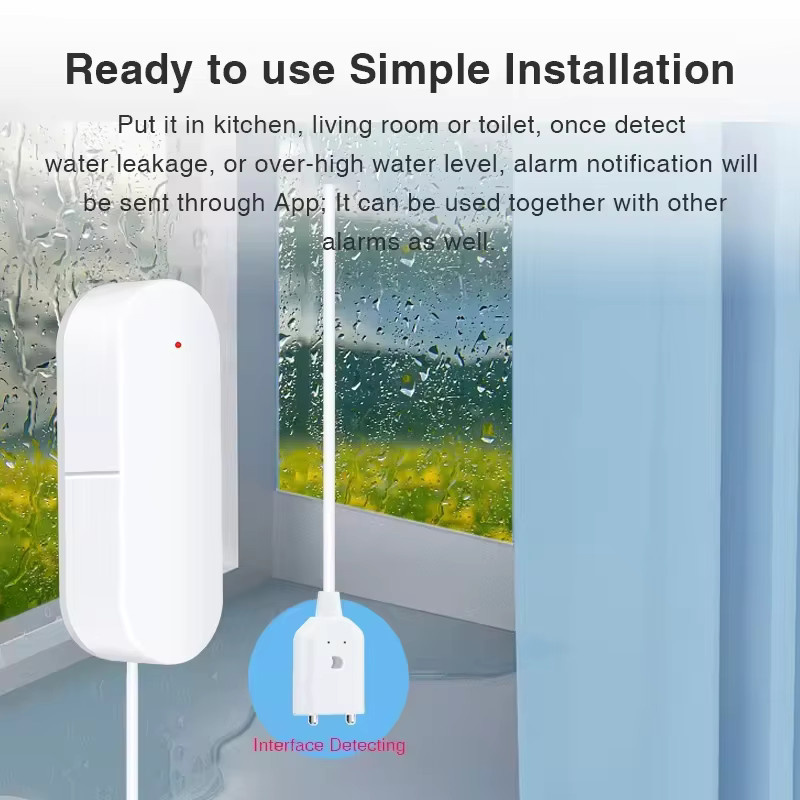 Tuya Smart WiFi Wasserstandsensor mit Leckage-Alarm und Flut-Detektor in Weiß für dein Smart Home via App - Bild 2