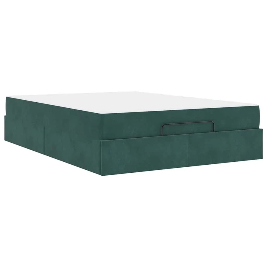 vidaXL Bettgestell aus Samt in Dunkelgrün mit Schubladen B/T/H: 160 x 200 x 43,5 cm - Bild 2