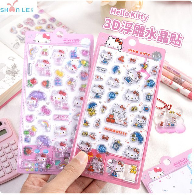 Keeppley Hello Kitty Katze 3D Relief Kristall-Aufkleber - Bild 1